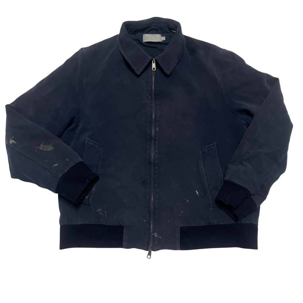 Vince Mens Distressed Full Zip Bomber‎ Jacket XL Collared Workwear